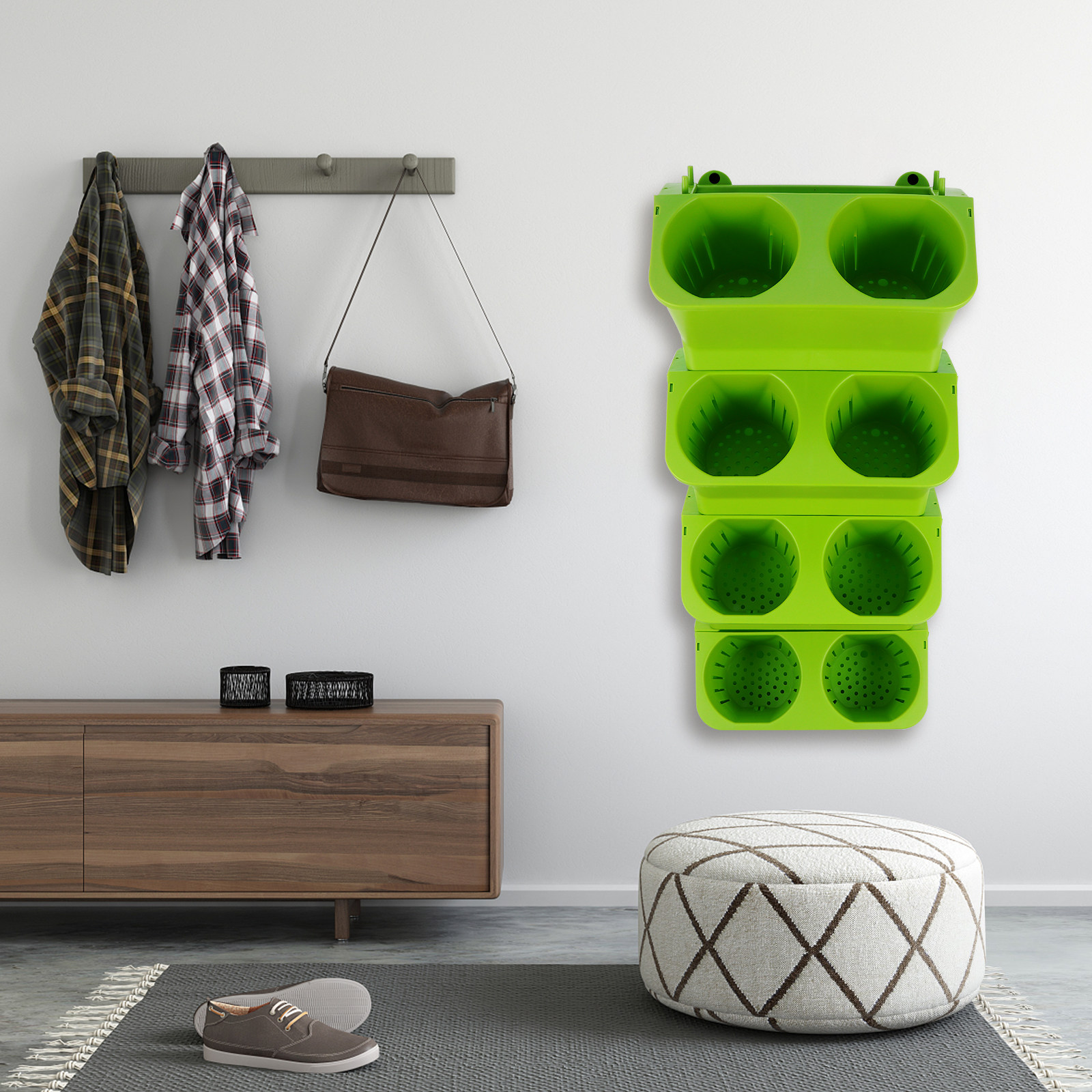 Self Watering Planter - 4-teiliges vertikales Wandpflanzgefäß-Set, selbstbewässernd, 2-Wand-Pflanzgefäße für
