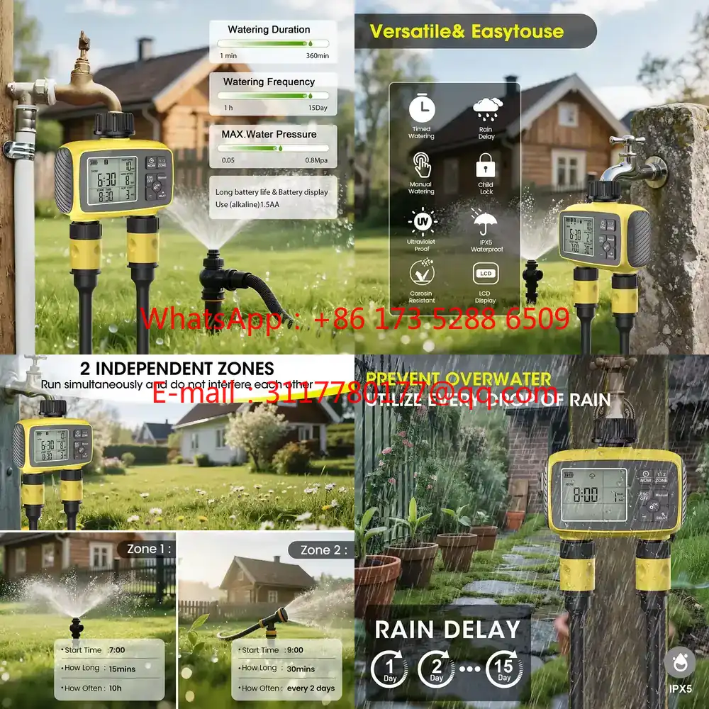 Smart Garden System - WAP01 Großbildschirm Gartenbewässerungstimer 2 Ausgänge 2