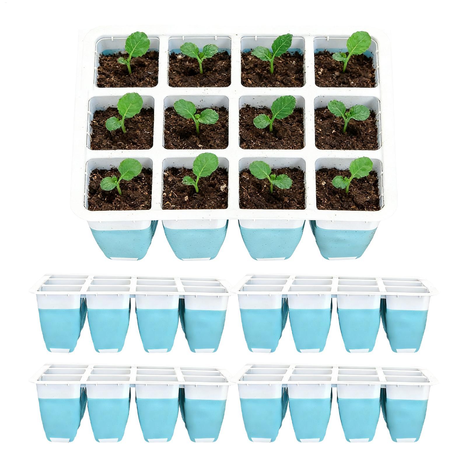 Indoor Garden Kit - 5er-Pack Silikon-Anzuchtschalen mit 60 Zellen, Wiederverwendbare