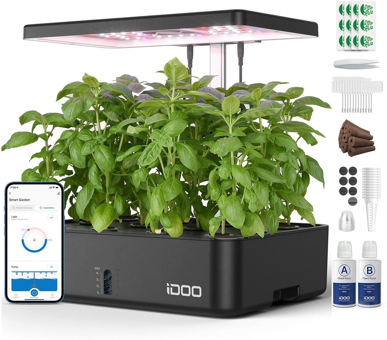 Hydroponic Grow Pod - 12-Pods-WiFi-Hydroponik-Anbausystem für den Innenbereich, Kräuter-Kit mit